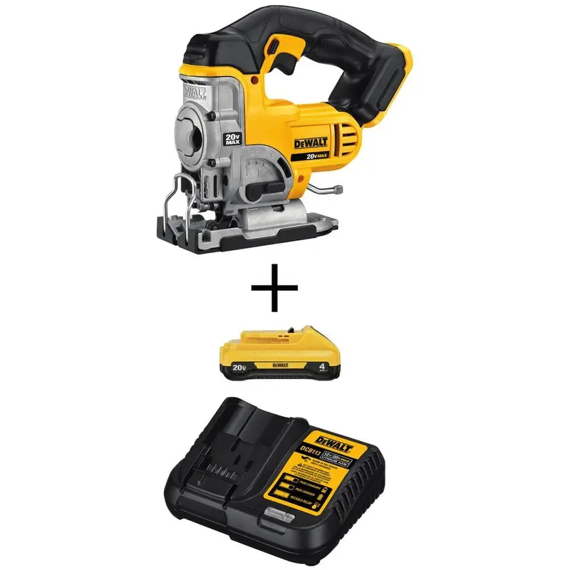 20-Volt Max Li-Ion Cordless Jig Saw (Tool-Only) with 20-Volt Max Li-Ion 4.0 Ah Battery and Charger Starter Kit