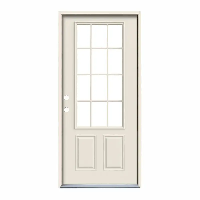 32 in. x 80 in. 12 Lite Primed Steel Prehung Right-Hand Inswing Back DoorPrimed / 36 x 80 / Right-Hand/Inswing