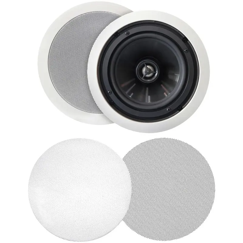 125W 6.5 in. Weather-Resistant In-Ceiling Speakers, Pivoting Tweeters, Metal and Cloth Grills8.05 / pair