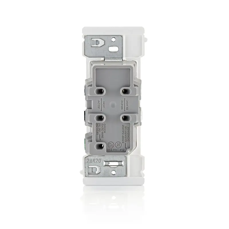 Decora M02-E5325-0MW Grounding Duplex Outlet, 2-Pole, 15 A, 125 VAC, Color-Coded Wiring, NEMA: NEMA 5-15R, White