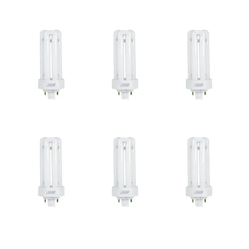 26W Equiv PL CFLNI Triple Tube 4-Pin Plug-in GX24Q-3 Base Compact Fluorescent CFL Light Bulb, Soft White 2700K (6-Pack)Cool White / 3.8 / GX32D-3