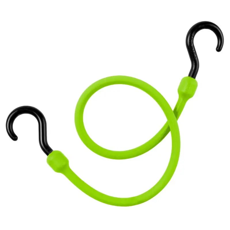 48 in. Green Polyurethane Easy Stretch Cord, Integrated Nylon Hook Ends