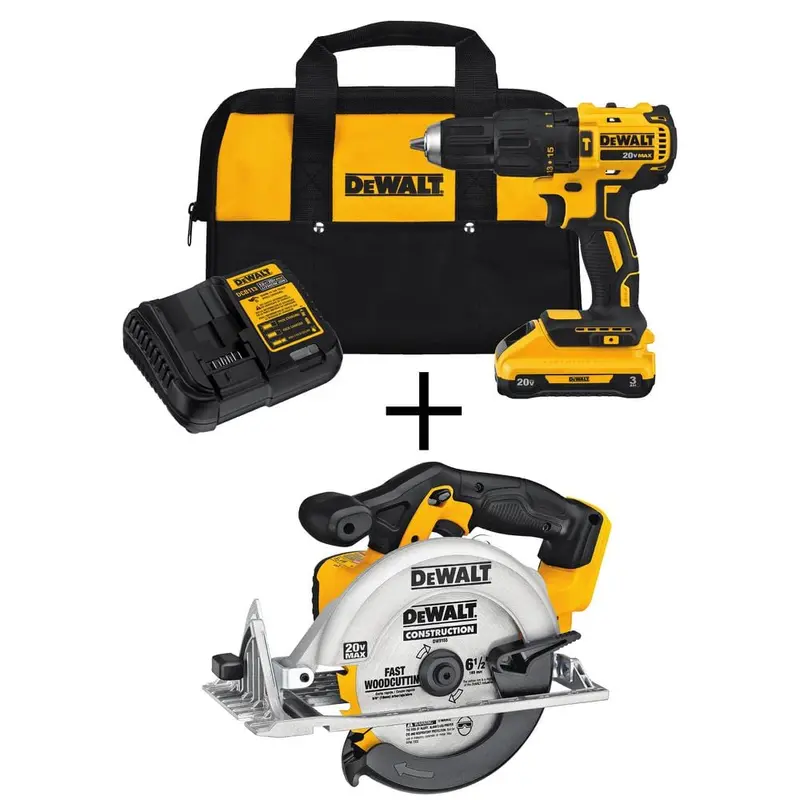 20-Volt MAX Lithium-Ion Cordless Brushless Hammerdrill w/ 3.0Ah Battery & Charger, Bonus Circular Saw13.5 / each