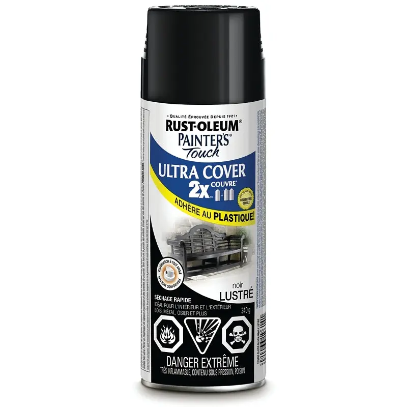 Rust-Oleum 253700 Spray Paint, Gloss, Black, 340 g, Can