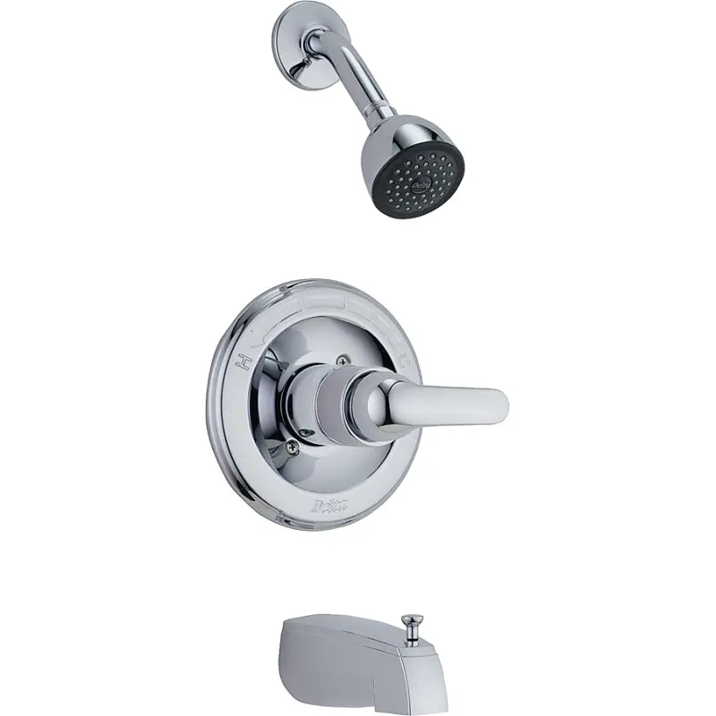 Peerless P188720 Tub and Shower Faucet, Brass, Chrome Plated