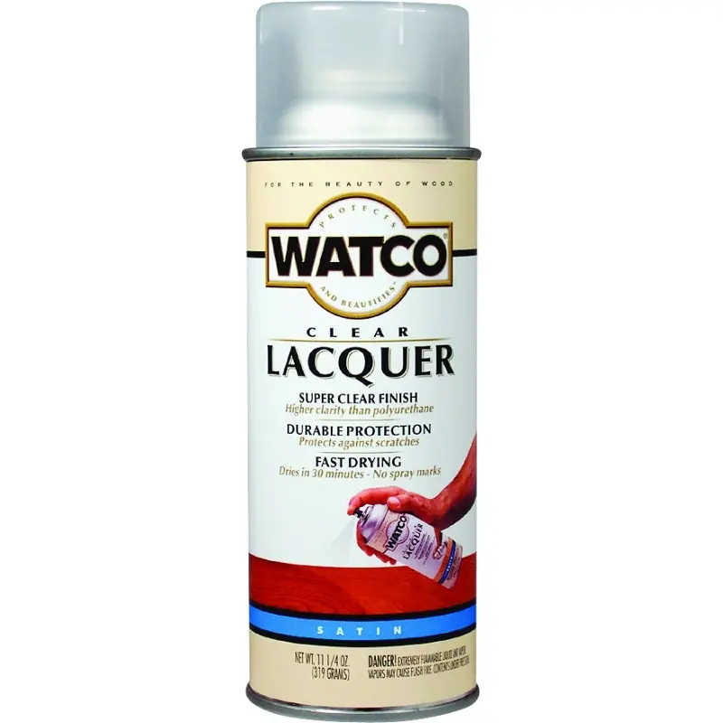 Watco 63281 Lacquer Spray Paint, Liquid, Clear, 11.25 oz, Aerosol Can