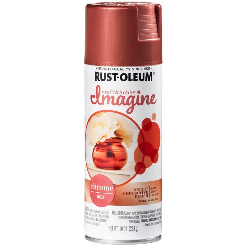 Rust-Oleum Imagine 353332 Craft Spray Paint, Chrome, Red, 10 oz, Can