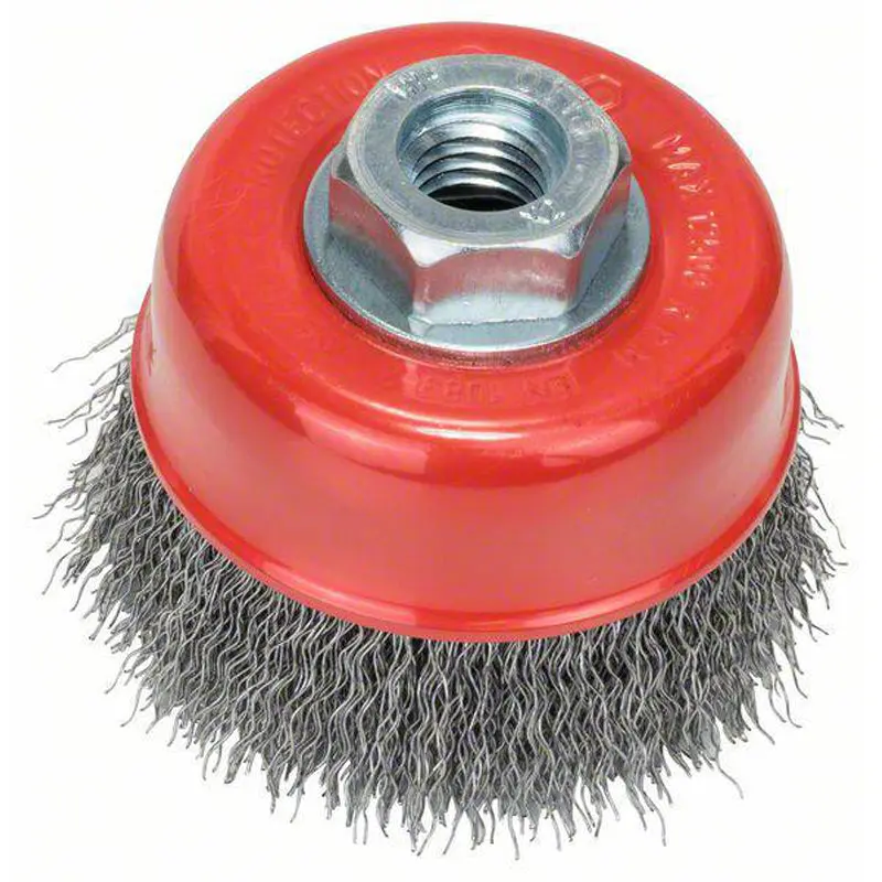 Cup Brush 70mm Crimped 0.3mm Clean for Steel M14