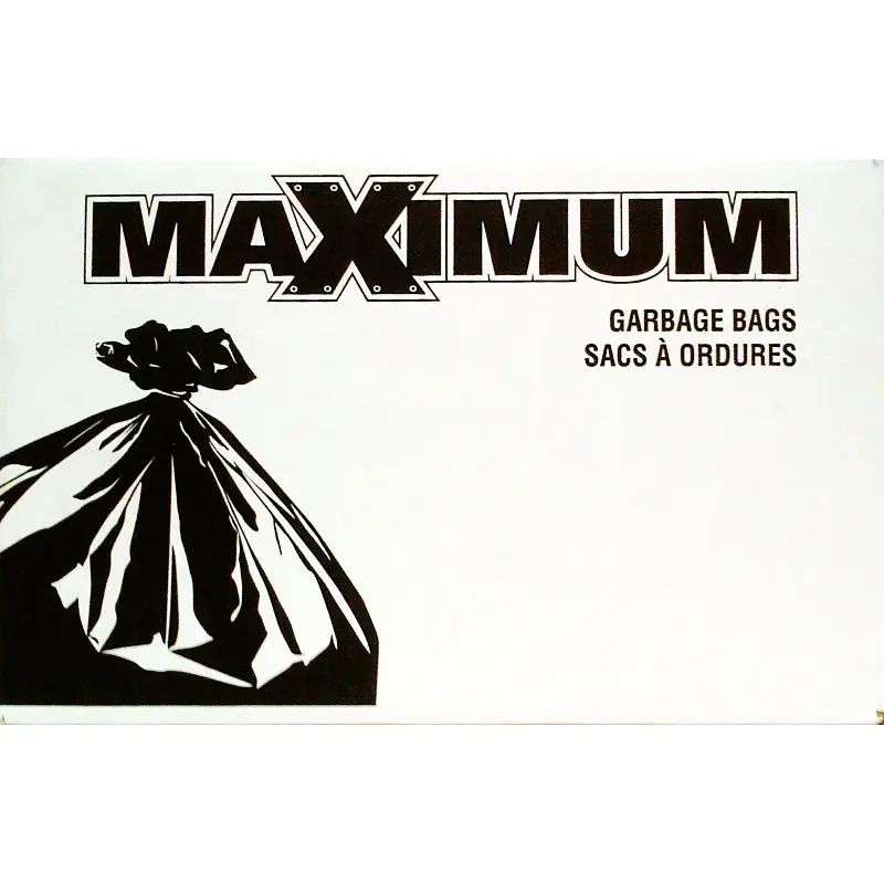 MAXIMUM 33201 Garbage Bag, Plastic, Black