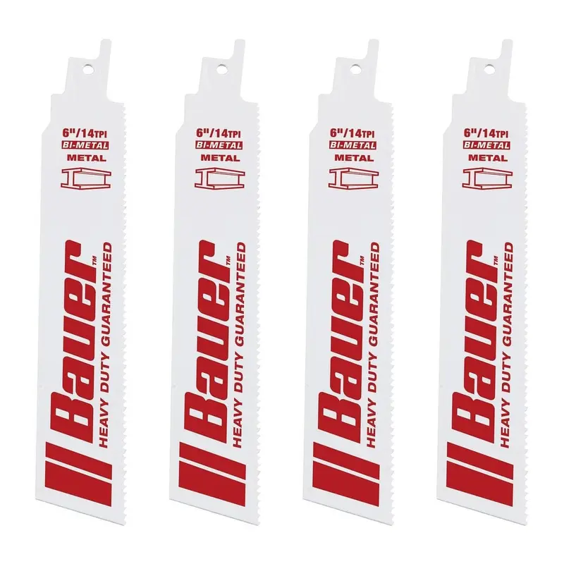 6 in.  14 TPI Bi-Metal Reciprocating Saw Blades, 4 Pk.