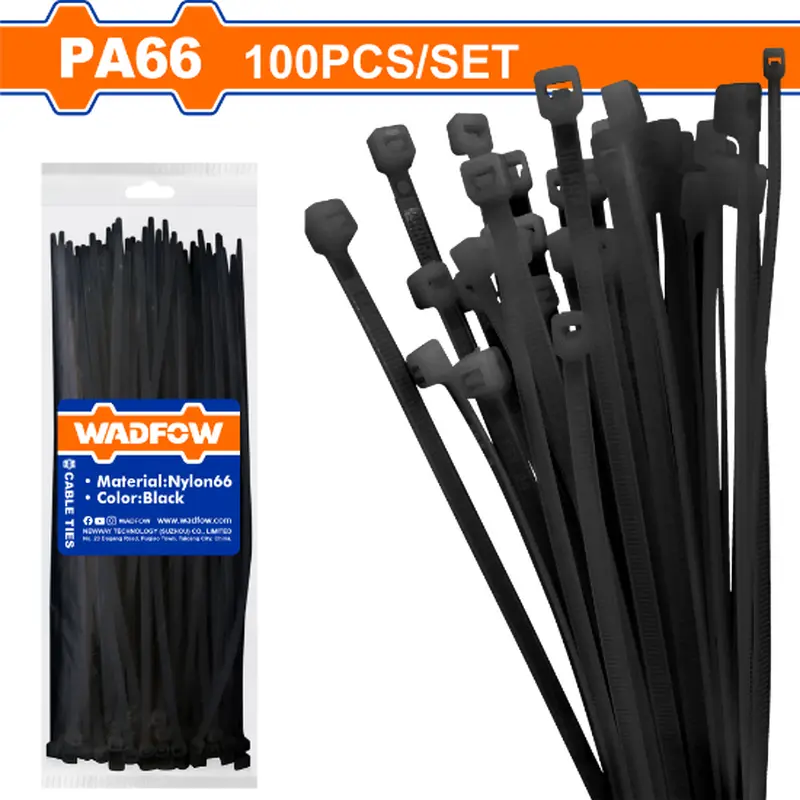 100 Pcs Black Nylon Cable Ties