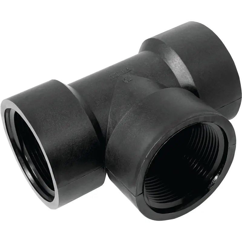 Green Leaf TT114P Pipe Tee, 1-1/4 in, FPT, Polypropylene, Black