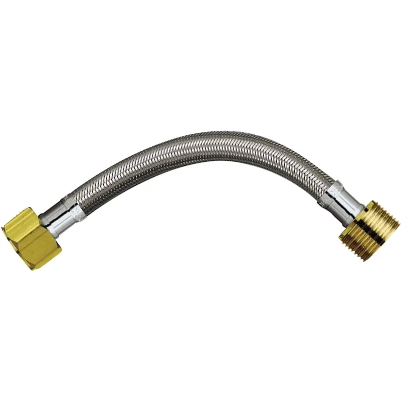 Plumb Pak PP888-11LF Water Heater Connector, 3/4 in, FIP x MIP, Stainless Steel, 18 in L