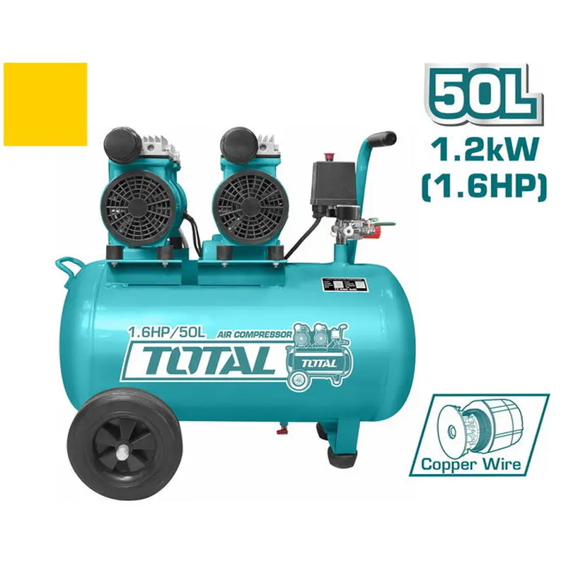 TOTAL AIR COMPRESSOR SILENT AND OIL FREE 50Lit (TCS2150502)