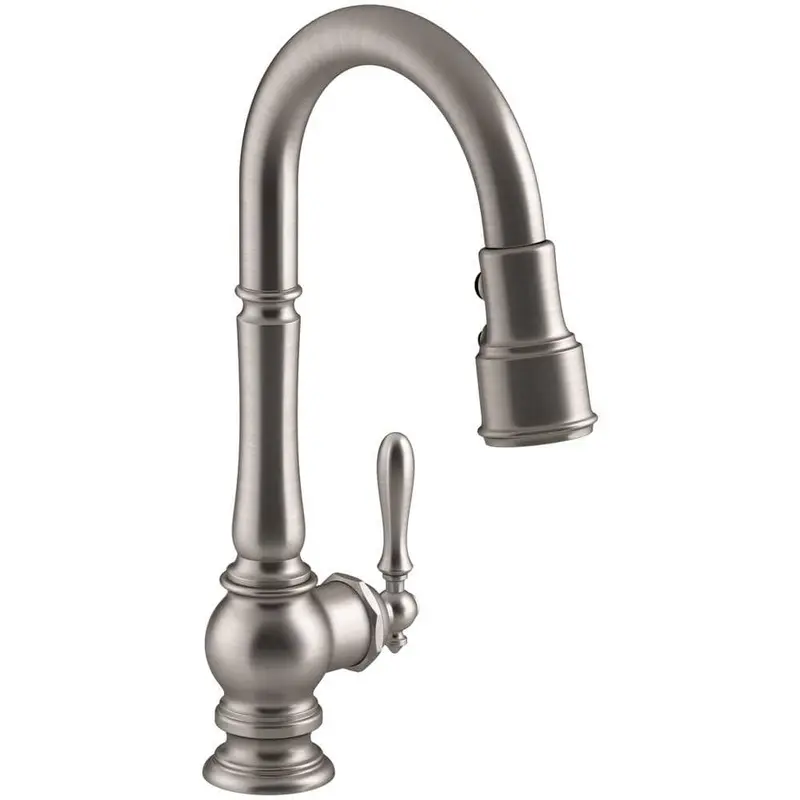 Artifacts Single-Handle Pull-Down Sprayer Kitchen Faucet in Vibrant Stainless9 / No Sensor