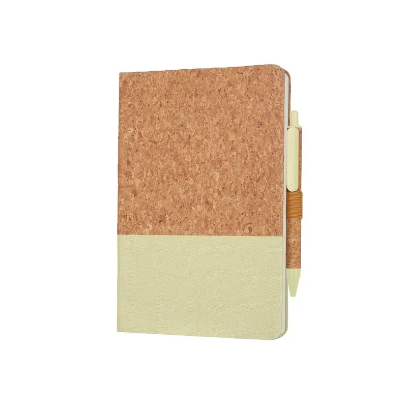 BORSA - eco-neutral A5 Cork Fabric Hard Cover Notebook and Pen Set - Green