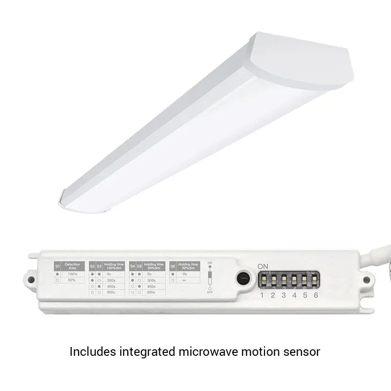 Metalux NWS Selectable Wrap 4NWS3C3MS-UNV Linear Wrap Light, 120/277 V, 38.8 W, 5-Lamp, LED Lamp, 4216 Lumens