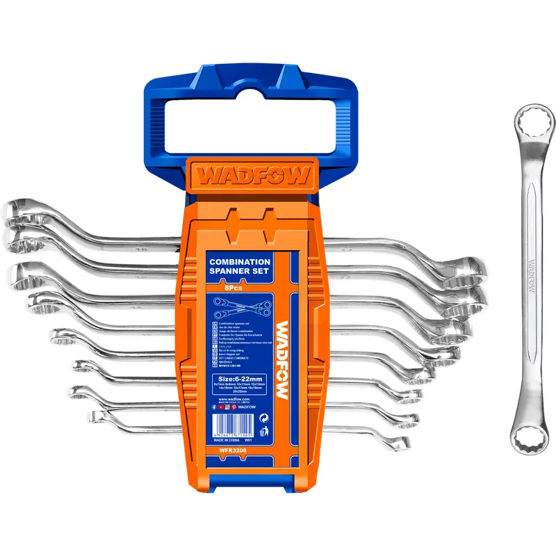 WADFOW 8 Pcs Offset Ring Spanner Set