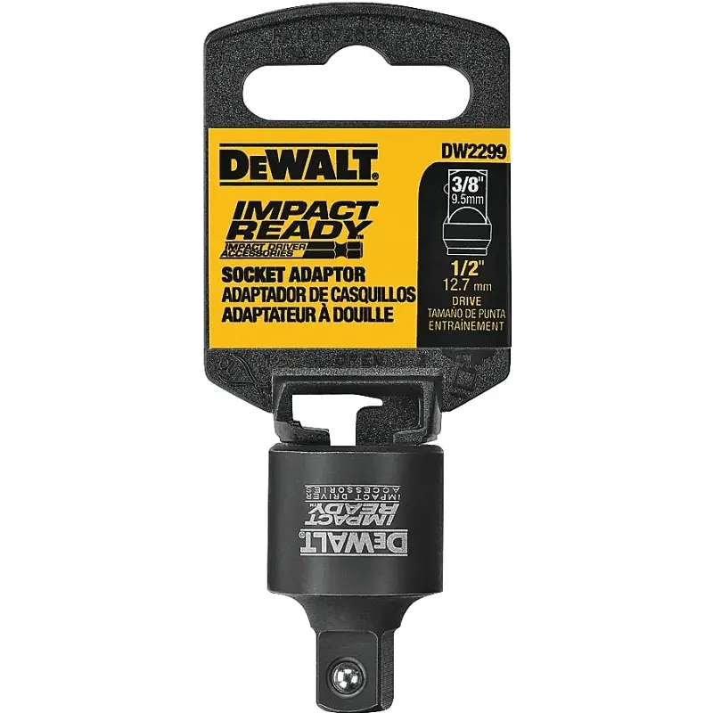 DeWALT DW2299 Socket Adapter, 1/2, 3/8 in Drive, Square Drive