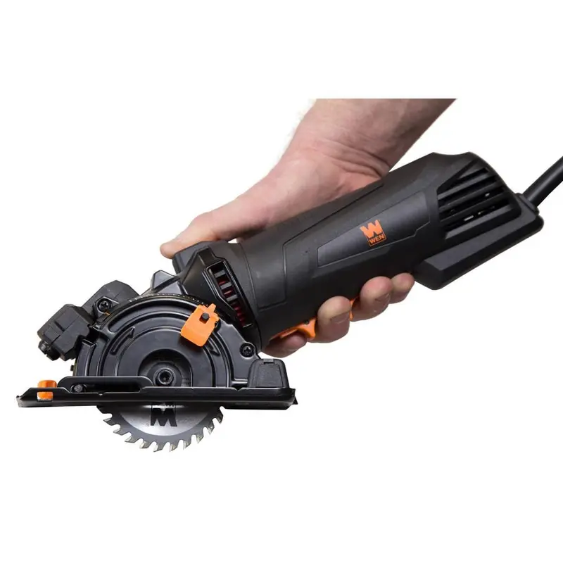4.2 Amp 3-3/8 in.  Plunge Cut Compact Circular Saw with Laser, Carrying Case, and 3-Blades4.5 / each