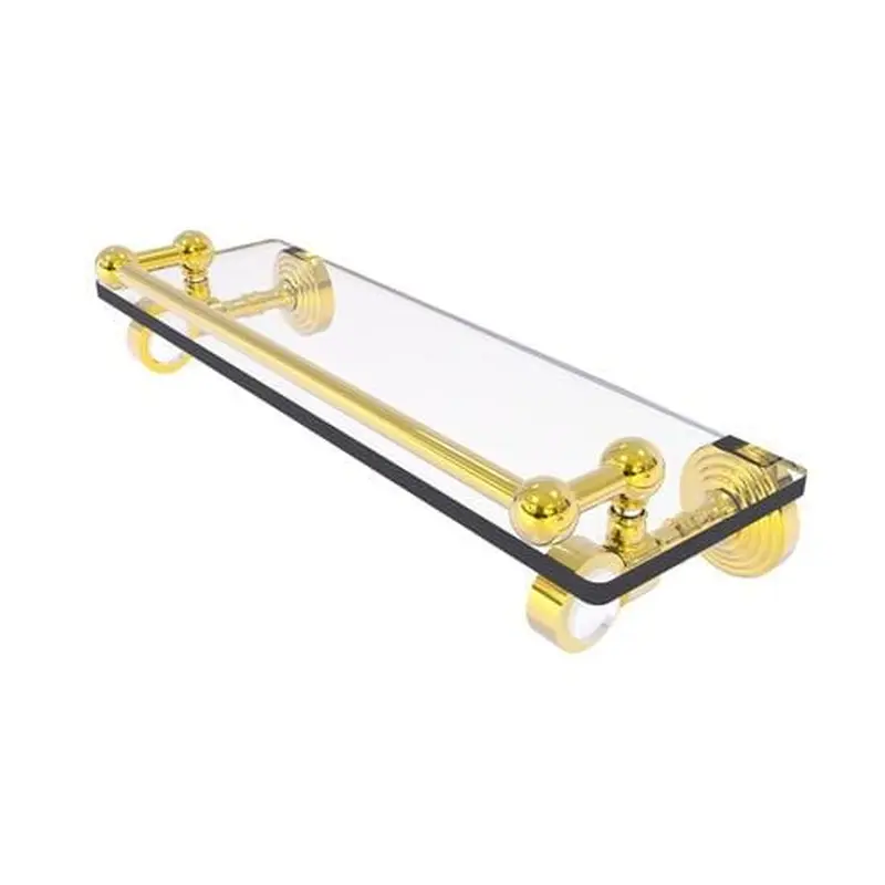 Allied Brass Pacific Grove Polished Brass 1-Tier Brass Wall Mount Bathroom Shelf