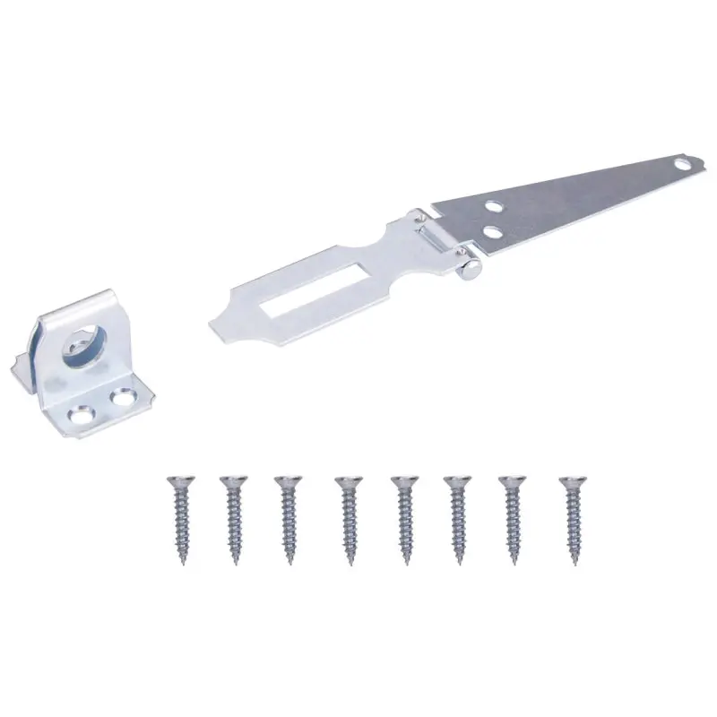ProSource LR-134-BC-PS Safety Hasp, 4-1/2 in L, Steel, Zinc, 7/16 in Dia Shackle, Fixed Staple