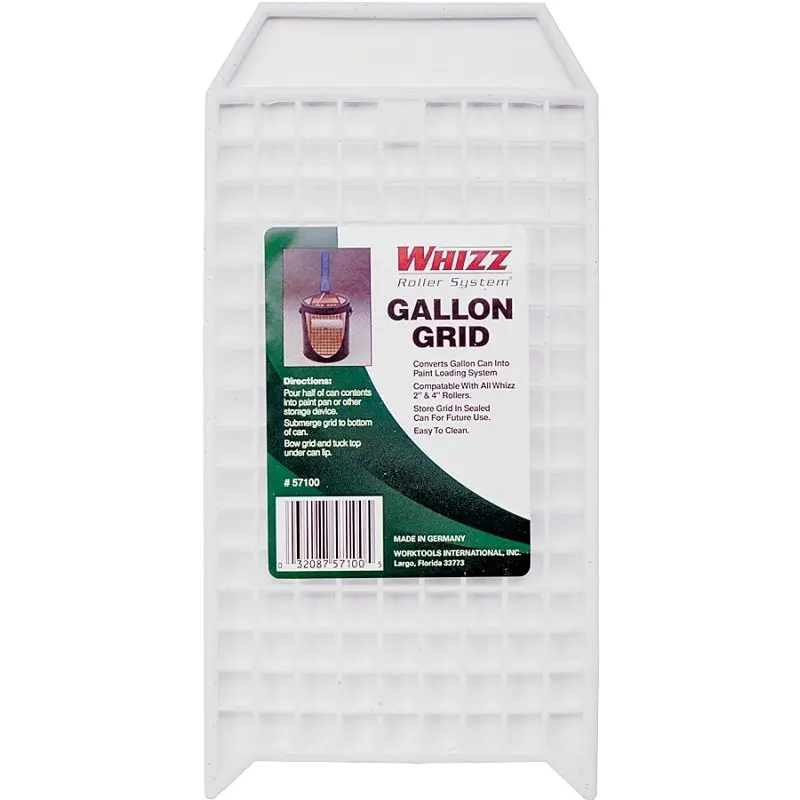 Whizz 57100 Bucket Grid, Plastic, White, For: Whizz 2 in and 4 in Rollers, 1 gal Can