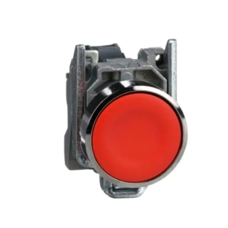 Push button, Harmony XB4, metal, flush, red, 22mm, | XB4BA42
