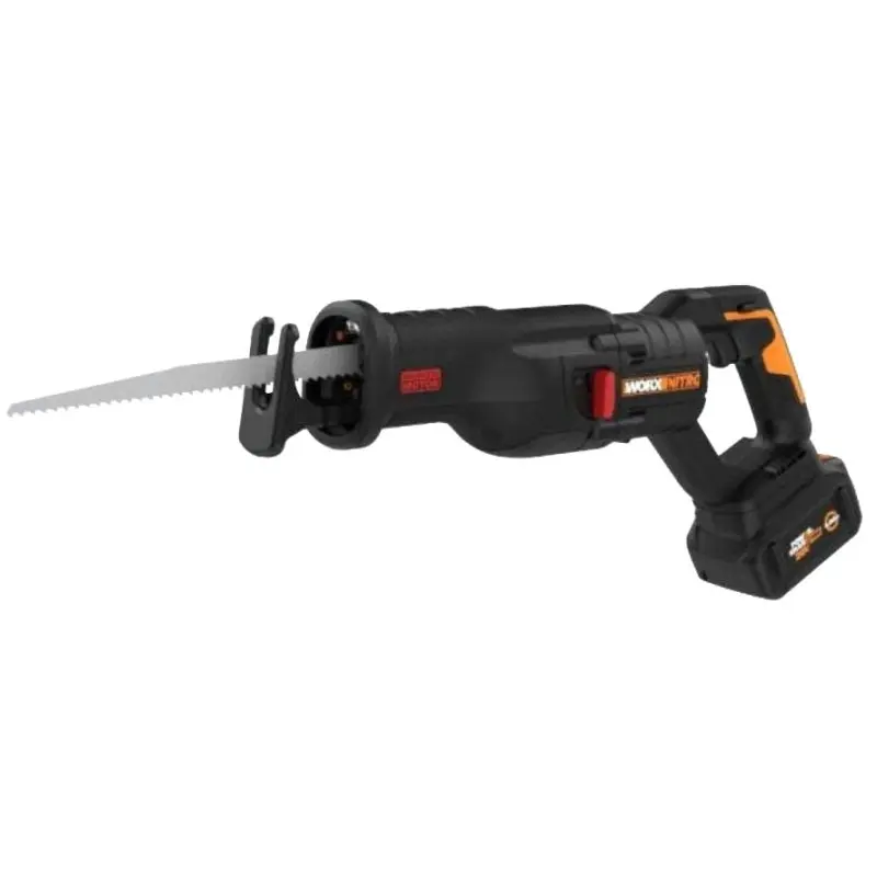 WORX WX516L Cordless Reciprocating Saw with Brushless Motor, Battery Included, 20 V, 4 Ah, 1-3/16 in L Stroke