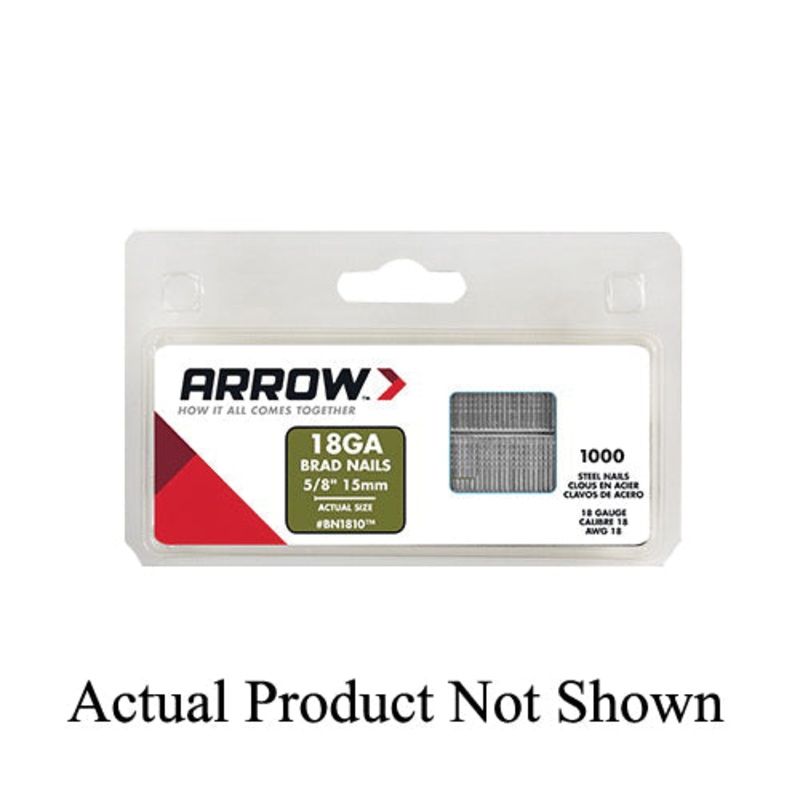 ARROW BN1810CS Finishing Nail, 5/8 in L, 18 ga Gauge, Steel, Natural