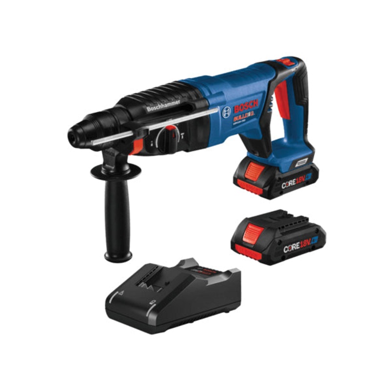 BOSCH BULLDOG GBH18V-26DK25 Rotary Hammer Kit, Tool/Kit: Kit, 1 in Chuck, Keyless, SDS-Plus Chuck, 0 to 4350 bpm