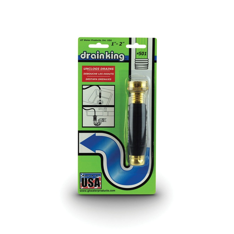 Drain King DK Series 501 Water-Powered Drain Unclogger, 1 to 2 in