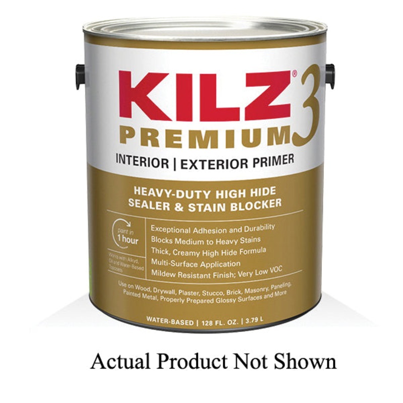 KILZ 3 13002 Primer, Oil, Tint, Water Base, White, <5 g/L VOC, 300 to 400 sq-ft Coverage Area, 1 qt