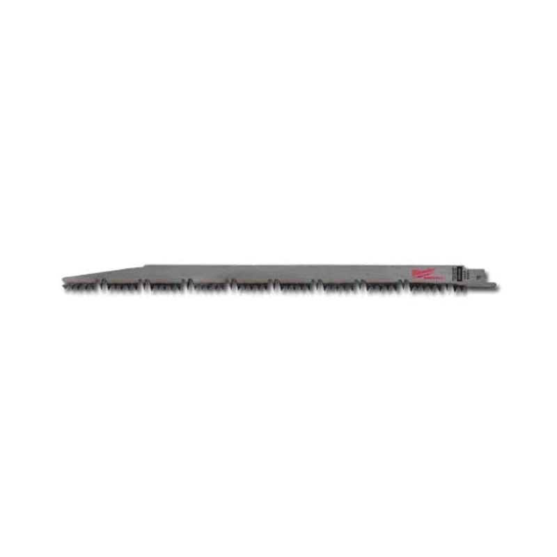 Milwaukee 48-00-1305 Reciprocating Saw Pruning Blade, 12 in L, Thin Kerf Teeth, Fast Cut, 5 TPI, Universal Shank