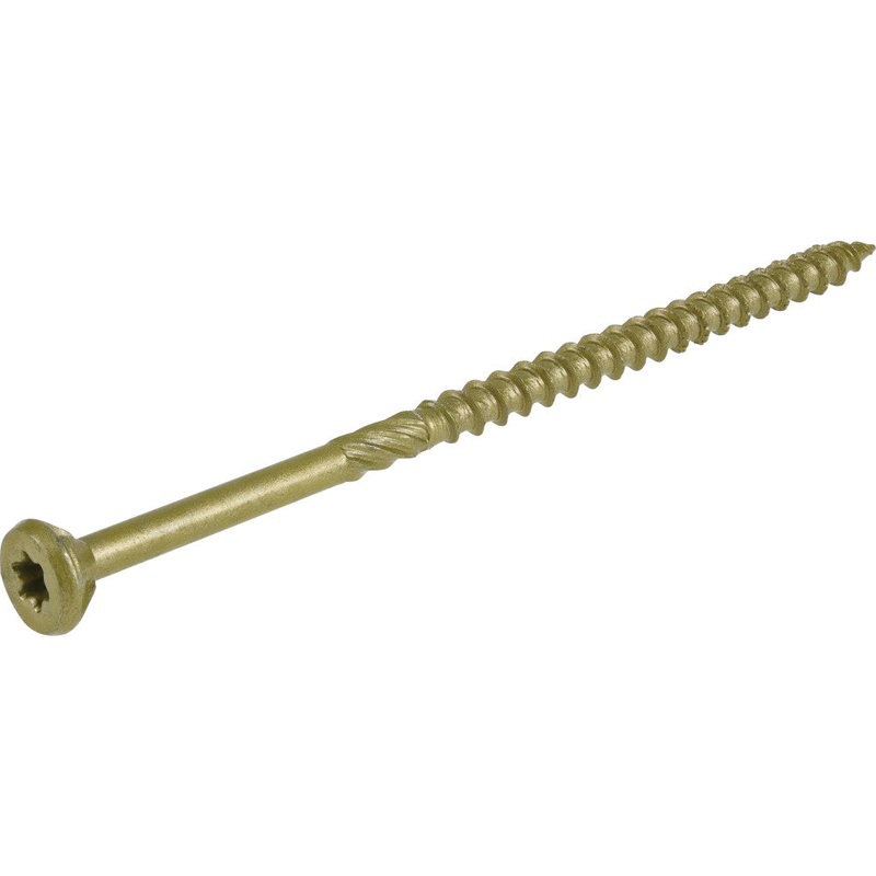 PowerPro 48604 Premium Exterior Wood Screw, Coarse, Serrated Thread, Star Drive, T25 Drive, Flat Head, 4 in OAL, Bronze