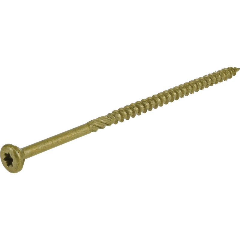 PowerPro 48616 Premium Exterior Wood Screw, Coarse, Serrated Thread, Star Drive, T25 Drive, Flat Head, 4-1/2 in OAL