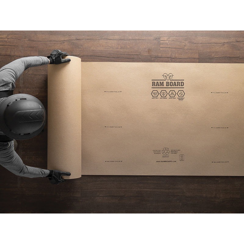 RAM BOARD 46 RB 38-100 Heavy-Duty Floor protector, 100 ft L, 38 in W, Solid Paper, Floor Mounting