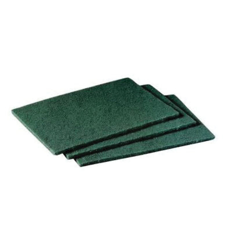 Scotch-Brite 048011-08293 Scour Pad, 9 in L, 6 in W, Green, Fiber/Mineral/Resin