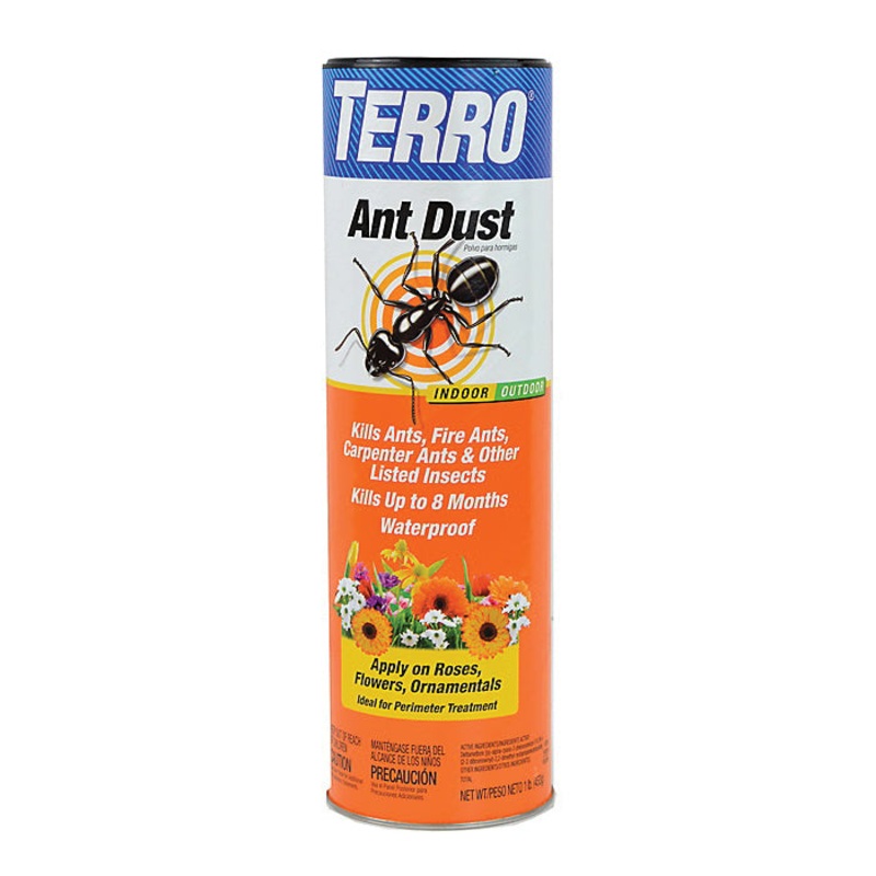 TERRO T600 Ant Dust, Powder/Solid, Odorless, Indoor/Outdoor, Hand Duster, Paint Brush Application, 1 lb